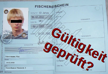 G&uuml;ltigkeit des Fischereischeines pr&uuml;fen!