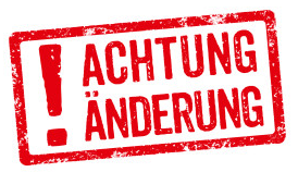 Achtung - &Auml;nderung der Terminplans